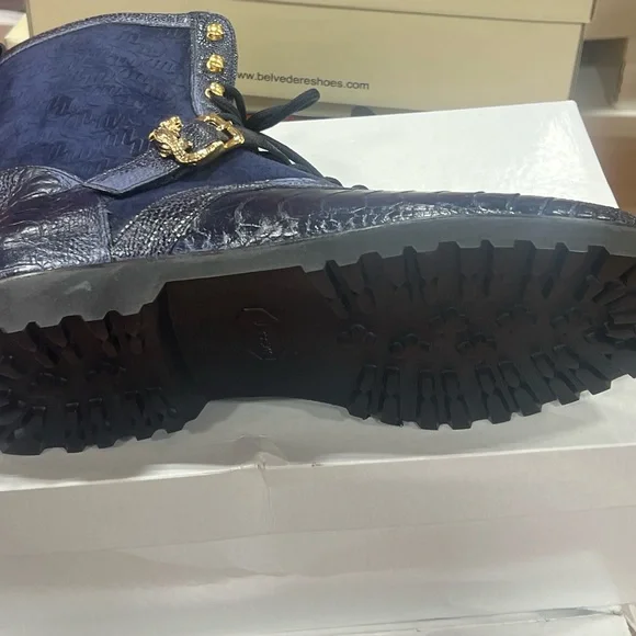 Mauri Dark Blue Genuine Ostrich skin Boots 2025 edition!!! - Picture 3 of 7